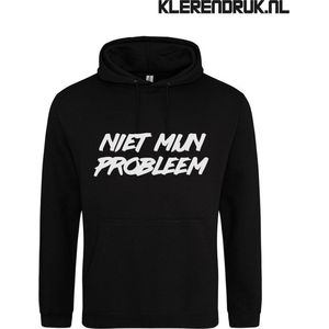 Niet mijn probleem | Hoodie | Sweater | Capuchon | Trui | Hooded | Print | Niet mijn probleem | Feest | Carnaval | Party | Zwart | Maat XS
