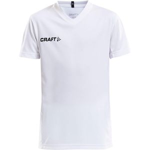 Craft Squad Jersey Solid SS Shirt Junior Sportshirt - Maat 134  - Unisex - wit/zwart Maat 134/140