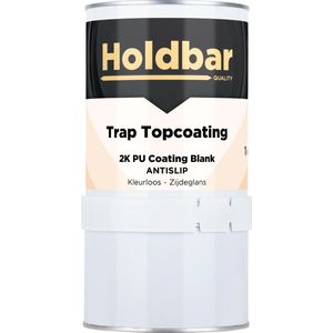 Holdbar Trap Topcoating Antislip Zijdeglans 1 Kg - Glashelder - Transparant - Trapverf - Slijtvast - Gemakkelijk Schoonmaken - Bestand tegen zware belastingen - 2 Componenten - Mat, Zijdeglans en Hoogglans