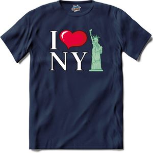 I Love New York | New York - Vintage - T-Shirt - Unisex - Navy Blue - Maat 3XL