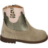 Develab - 47084-239 - Enkellaarsje - Taupe Fantasy - Suede met Brons Metallic en Roze