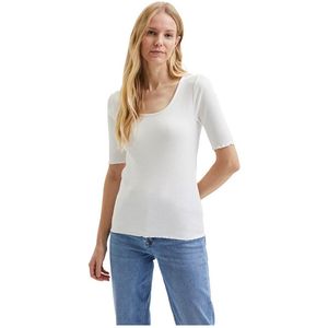 Selected Anna T-shirt Met Korte Mouwen Wit 2XL Vrouw