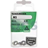 Deltafix - Vleugelmoer M5X - 4 Stuks - RVS