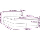 vidaXL - Boxspring - met - matras - fluweel - donkergroen - 140x210 - cm