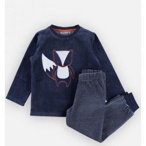 Noukie's - Pyjama - Jongen - Velour - Marine - 7 / 8jaar  122 / 128