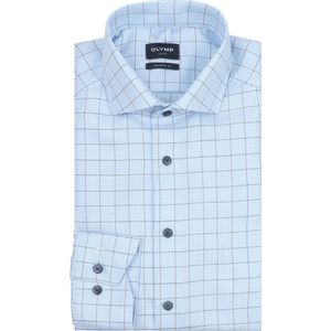 Olymp - Luxor - Overhemd - Blauw - Multicheck - Heren