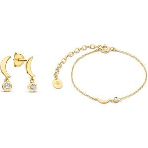 Violet Hamden Violet's Gift Dames Armband/Giftset/Oorbellen/Oorknoppen Gouden plating/Zilver - Goud/Wit