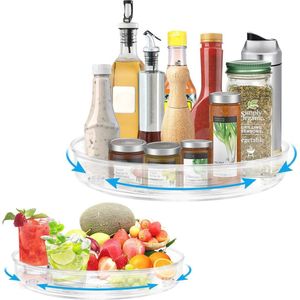 Draaibaar Kruidenrek Set van 2 - Lazy Susan Keukenorganizer voor Specerijen en Snacks