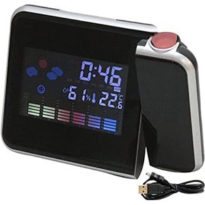 Digitale Projectiewekker - Zwart - Snoozefunctie - Temperatuurweergave