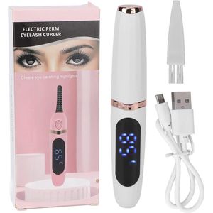 Heated Eyelash Curler - Elektrische Wimperkruller - USB Oplaadbaar - Intelligente Temperatuurcontrole - Wimper Tangen voor Meisjes en Vrouwen (Wit)