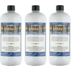 Body & Hair Hammam Herbal 1 liter - set van 3 stuks - 2 in 1 voor lichaam en haar.