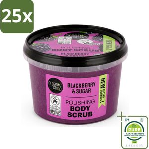 25 x Organic Shop - Body Scrub Blackberry - Verfrissend en Hydraterend - 250 ml - Grootverpakking - Lichaams Scrub - Scrub - Braam - Organische - Natuurlijke