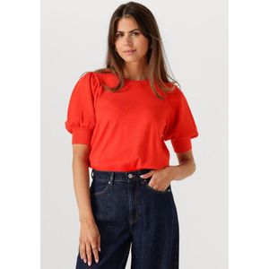 Minus Liva Knit Tee Tops & T-shirts Dames - Shirt - Oranje - Maat XS