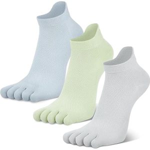 Teen sokken - 3 paar - Teensokken - Women's - Katoen - Toe socks - Geen vervelende naden - Dames - Yoga sokken - Runner teensokken - Maat One size - Yoga sokken