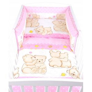 BabyLux Beddengoed 3-delig 100x135cm Katoen - Roze Beren