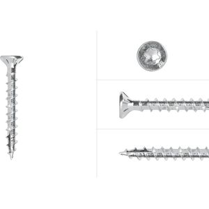 Wovar Spaanplaatschroeven Verzinkt 3,5 x 30 mm Torx 15 Voldraad | Doos 200 Stuks