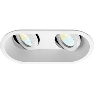 Inbouwspot Kiefer met Philips HUE White Ambiance - spot - Wit - dubbele verdiepte spot - Voor binnen / woonkamer / keuken / slaapkamer - IP20 - GU10 - Buitendiameter: Dubbele spot - boorgat: Vierkante uitsparing - min. Inbouwdiepte: 90MM