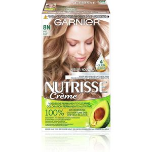 Garnier - Nutrisse Crème 8M - Haarverf - Nude Natuurlijk Blond - Voedende Permanente Haarkleuring