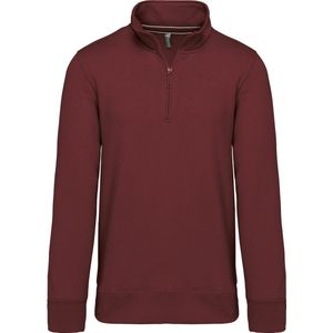 Sweatshirt Heren 4XL Kariban 1/4-ritskraag Lange mouw Wine 80% Katoen, 20% Polyester