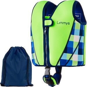 Limmys Zwemvest voor Kinderen - Drijfvest met Aanpasbare Drijfsterkte - Veilige & Comfortabele Reddingsvest - Neon Groen - S (1-2 Jaar)