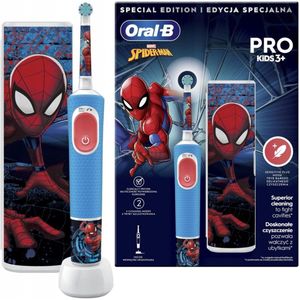 Oral-B Vitality Pro D103 Kids - Elektrische Tandenborstel - Spiderman - 2 poetsmodi - 8 dagen batterij - Met reisetui