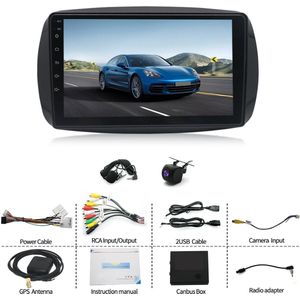 4+64G Android 15 Car Stereo GPS Navigation for Smart 2014-2022 Fit for Carplay Android Auto 9inch Car Radio with Bluetooth wifi FM SWC + AHD Backup Camera Mic