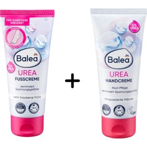 Balea Hand- en Voetcrème Urea - Combinatie-verpakking met Hand en Voetcrème | Ureum Handcrème met 5% Urea 100 ml & Ureum Voetcrème met 10% Urea 100 ml