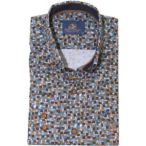 Eden Valley - Lange mouw overhemd - Heren - M - Groen - Katoen - 515027 Regular fit