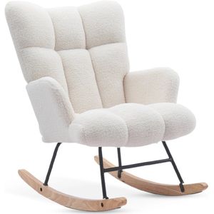Bayt - Schommelstoel - Wit - Fauteuil - Relaxstoel - Babykamer