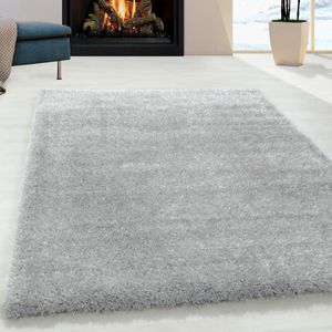 Flycarpets Nox Vloerkleed Hoogpolig - Grijs / Zilver - 160x230 cm - Woonkamer Tapijt