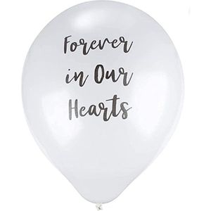 Herdenking Ballonnen 5 stuks - Uitvaart Crematie - Altijd in ons Hart - Afscheid & Troost - Forever in our hearts.