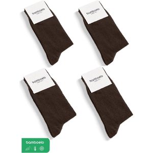 4 Paar - Bamboe Sokken - Luxe Bruin - Dames en Heren - Zakelijk en Dagelijks Leven - Lange Sokken - Antibacterieel Sokken - Zacht en Ademend - Maat 39/42