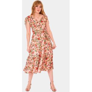 Voodoo Vixen - Rainbow Floral Knit Flare jurk - M - Multicolours