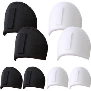 2 Pairs Ademend Gevoerde Bandjes Accessoires Blazer Tailoring Jurken T-Shirt (Dikte 1.5cm) - Wit en Zwart