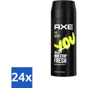 24 x Axe Deodorant Bodyspray You 150 ml - Deodorant - Deodorant Spray - Axe - 48 Uur Bescherming - Geurbestrijding