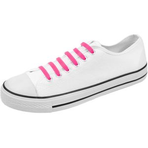 Elastische schoenveters | Nooit meer veters strikken | Kleur: Roze | 2x8 stuks