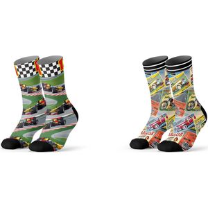 Sock My Feet geschenkdoos sokken heren 39 42 - cadeau voor man - duurzaam - naadloos - Garage Formule 1