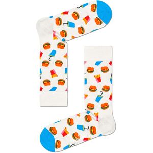 Happy Socks unisex sokken burger wit