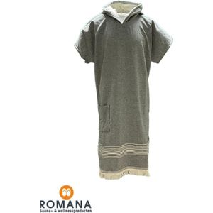 Romana Products Unisex Poncho - Badponcho - Surfponcho - Modieuze Poncho - Antraciet - Maat L/XL
