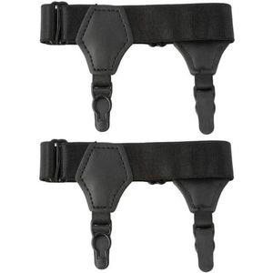 Allcteto Plus - 1 paar herensokken met verstelbare bandjes, nylon zwart - comfortabel en elegant - verstelbare lengte en breedte - geschikt voor alle gelegenheden