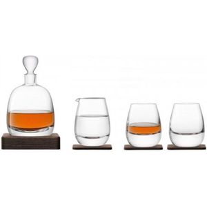 L.S.A. Whisky Islay Whiskyset - Inclusief Houten Voet - Set van 4 Stuks