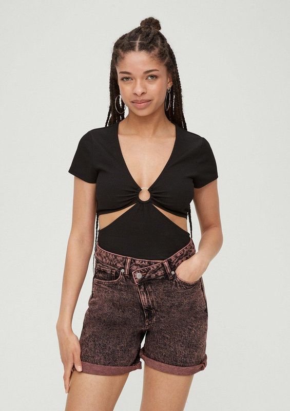 Jeans - Acid Washed - Denim - High Waist - Regular Fit