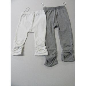 dirkje , meisje, legging set , wit 3/4 , grijst lang ,  98 - 3 jaar