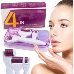 High Aspect 4 in 1 Derma roller - Baardgroei Kit - Dermastamp - Derma Stamp - Dermarolling - Baardgroei - Huidherstel - Derma stempel - Huidmassage - Haargroei