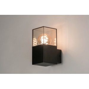 Lumidora Wandlamp 30852 - Voor buiten - E27 - 4.0 Watt - 400 Lumen - 2700 Kelvin - Zwart - Bruin - Kunststof - Buitenlamp - IP44 - Met Sensor