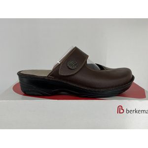 Berkemann Heliane bruine leren slippers / muitljes Maat 41,5 / UK 7,5 donkerbruin 03457-342 orthopedische schoen