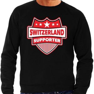 Switzerland supporter schild sweater zwart voor heren - switzerland landen sweater / kleding - EK / WK / Olympische spelen outfit XL