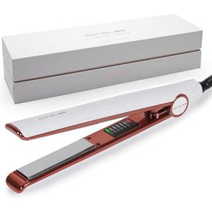 Professionele stijltang met titanium platen en temperatuurregeling voor fijn haar