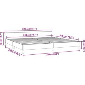 VidaXL Bedframe met Hoofdeinde Stof Taupe 200x200 cm