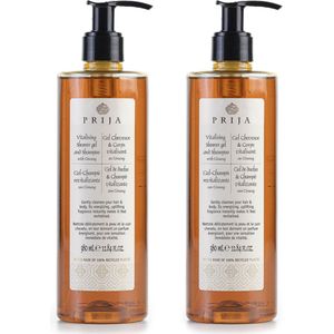 PRIJA - Vloeibare Shampoo/Douchegel - Ginseng - 2x 380 ml